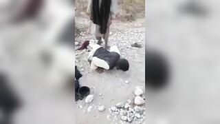 Man's Feet Tied Into Mountain