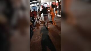 The Man Knocked The Woman Unconscious With His Left Fist And Right Fist