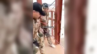 Military Training Gone Wrong. The Guy Collapsed