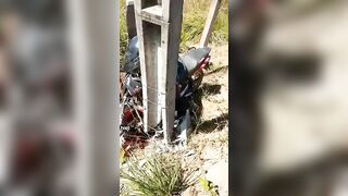 Motorcyclist's Throat Slit