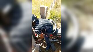 Motorcyclist's Throat Slit