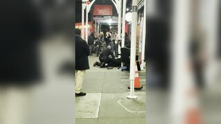 NYPD Officer Arrests Homeless Man B