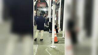 NYPD Officer Arrests Homeless Man B