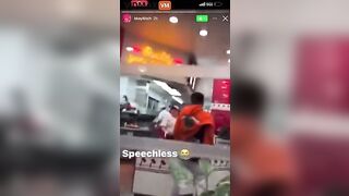 Bad Guy Attacks In-N-Out Burger Employee Because He Or