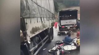 People Were Run Over By Trucks One After Another