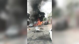 Aftermath Of Plane Crash In Residential Street