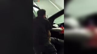 Prankster Pretends To Steal Car, Owner Hits Him And Pulls Him