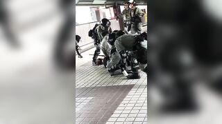 Pregnant Protester Attacked In Hong Kong