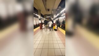 Brooklyn SMH Man Randomly Shoves Woman Down