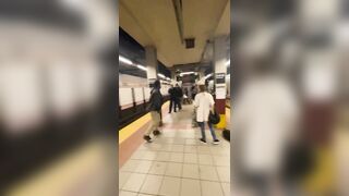 Brooklyn SMH Man Randomly Shoves Woman Down