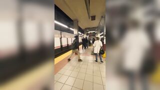 Brooklyn SMH Man Randomly Shoves Woman Down