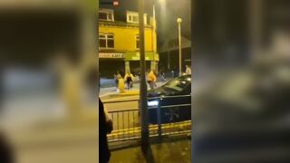 Shocking Brawl In Bradford, UK, Man Arrested With Machete