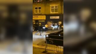 Shocking Brawl In Bradford, UK, Man Arrested With Machete