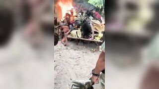 Soldiers Burning Enemy Corpses 