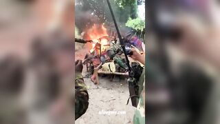 Soldiers Burning Enemy Corpses 