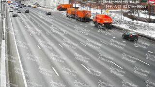 Speeding Hyundai Doesn't See Dump Truck Parked Inside