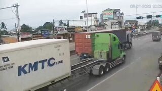 Steel Coil Destroys Truck Cab In South Vietnam 