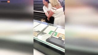 Strange Woman Walks Behind The Counter Of McDonald's And Star