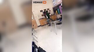 Student Throws Metal-legged Chair At Teacher's Skull