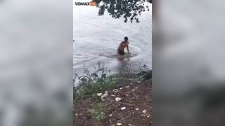 Brazilian Swimmer Attacked By Crocodile While Swimming