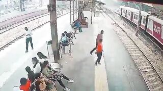 The Guy Ends Up Waiting For The Train To Go Down The Mountain 