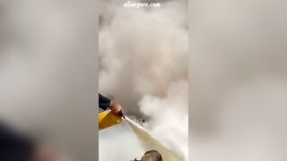 The Guy Was Burned And His Motorcycle Was Completely Burned