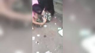 Girl Hits Opponent With Slippers Vi