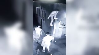 The Man Tried To Help His Friend But Was Knocked Down By The Fallen Man