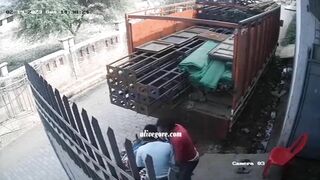 The Motorcyclist Crashed Into The Back Of A Truck. Nature