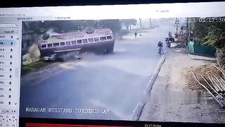 People On The Roof Fell Like Peas To The Ground As The Bus Overturned