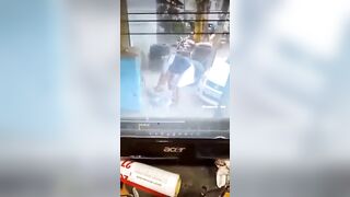 Tire Hits Worker 