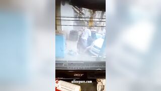 Tire Hits Worker 