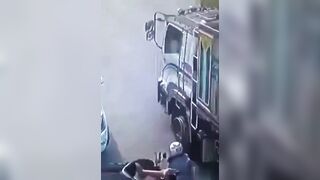 Truck Ran Over Motorcyclist's Leg, Causing Him To Fall