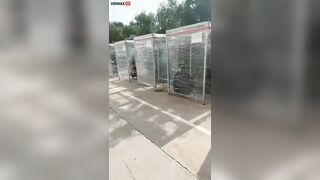 These Plastic-wrapped Boxes Are Being Used By Chi-Coms For Quarantine