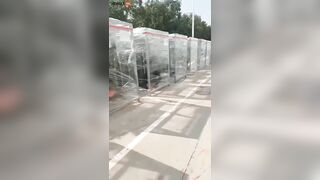 These Plastic-wrapped Boxes Are Being Used By Chi-Coms For Quarantine