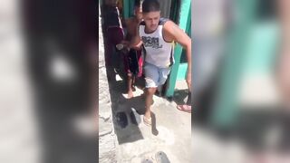 Thief Dragged To The Street And Beaten