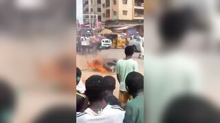 Thief Burned To Death By Angry Mob 