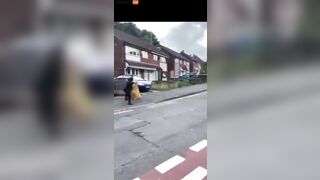 This Is The Terrifying Moment A Crazy Man Attacks A Random Woman