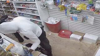 Thug Hits Shop Owner With Baseball Bat During Robbery