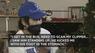 Total SubHuman POS Kicked 79 Year Old Asian Woman On Bus To G