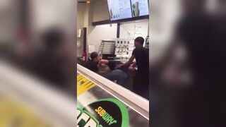 Trailer Of Trash Ends Up Behind Subway Counter And Attacks Employee