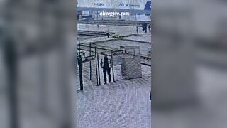 A Woman Fell At An Intersection And Was Hit By A Train. Russia 