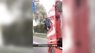 Dutch Truck Driver Caught On Video Playing With Him