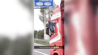 Dutch Truck Driver Caught On Video Playing With Him