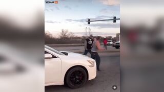 Two Idiots Get Into A Scuffle In Road Rage Incident