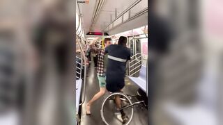 Two Men Got Into An Argument Over A Bicycle On A New York Train And One Of Them Was Hit By The Bicycle