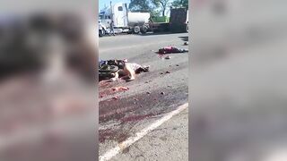 Two People Dismembered In Motorcycle And Truck Accident