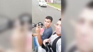 Two Idiots Taking Selfies While Driving