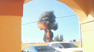 M Video Moment Of An Explosion At An Industrial Plant