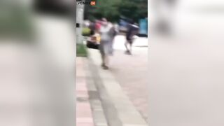 ETF China Naked Man Chases And Tackles Football Thinking He Is Monkey